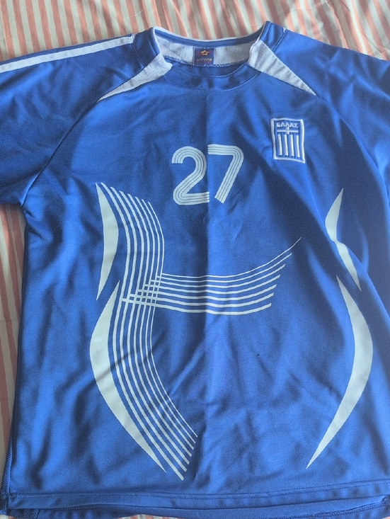 Other - Blue Athletic Jersey with White Graphic #27 Samaras